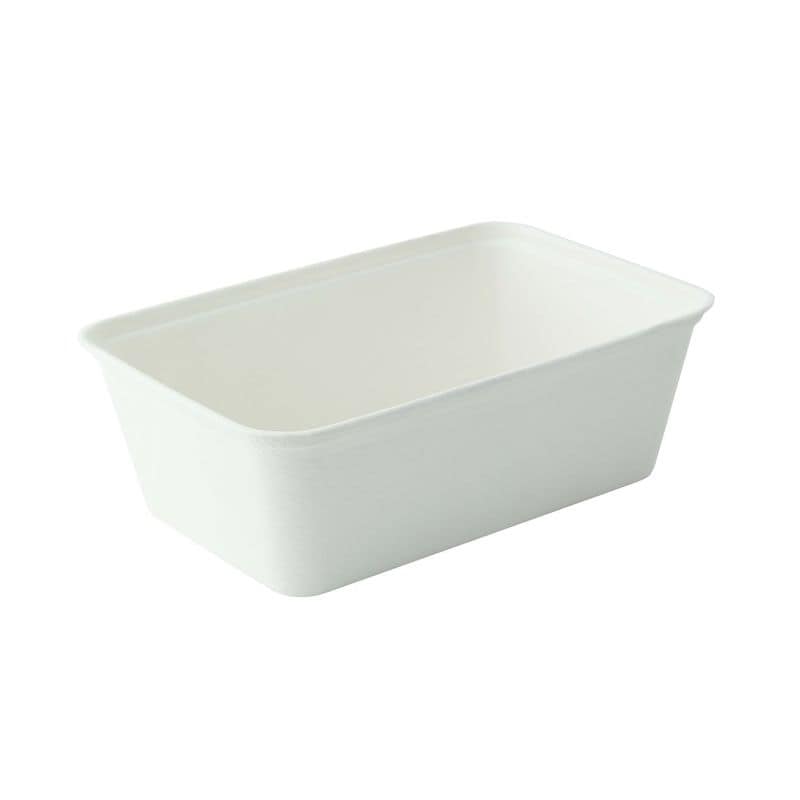 Barquette blanche en pulpe 750 ml 17,2 x 11,6 x 5,8 cm x 25 unités