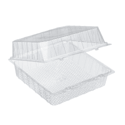 Boite blister plastique transparente avec couvercle charnière  220x220mm H100mm