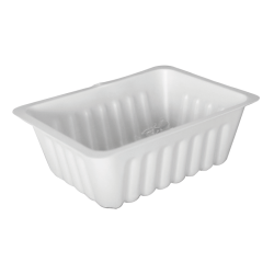 Barquette plastique PS translucide rectangulaire  111x87mm H43mm 250ml