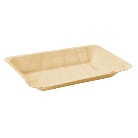 Assiette rectangulaire en bois "Scandinavie" 190x140mm H30mm