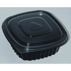 Cassolette carré noire micro-ondable  137x137mm H45mm 400ml