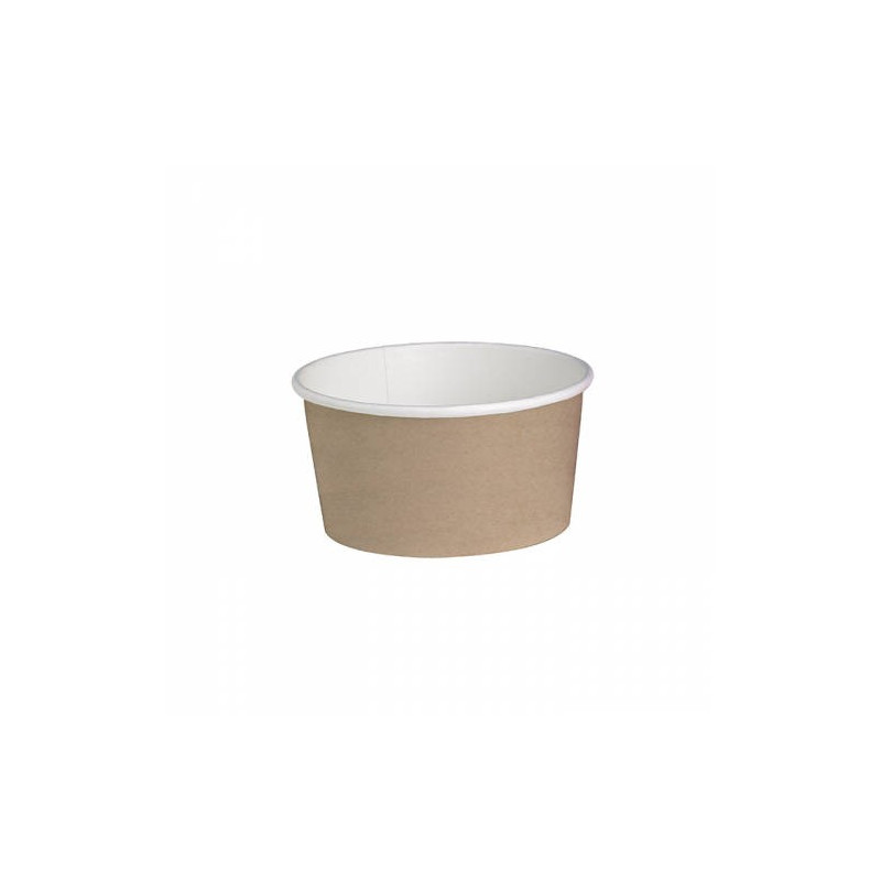 Pot "Deli" rond en carton décor brun 600 ml Diam: 11,4 cm 11,4 x 9,25 x 8,7 cm - 50 unités