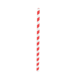 Chalumeau papier smoothie rouge / blanc  H197mm