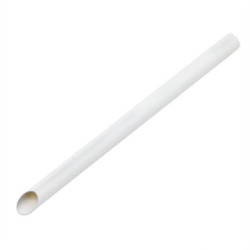 Paille biseautée blanche pour Bubble Tea - emballage individuel  H200mm