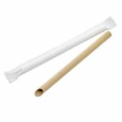 Paille biseautée Kraft pour Bubble Tea   H200mm