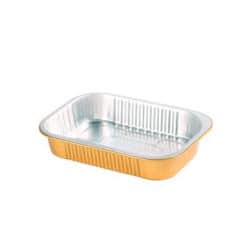 Opseal Barquette aluminium extérieur or/ Intérieur argenté 161x110mm H30mm 320ml