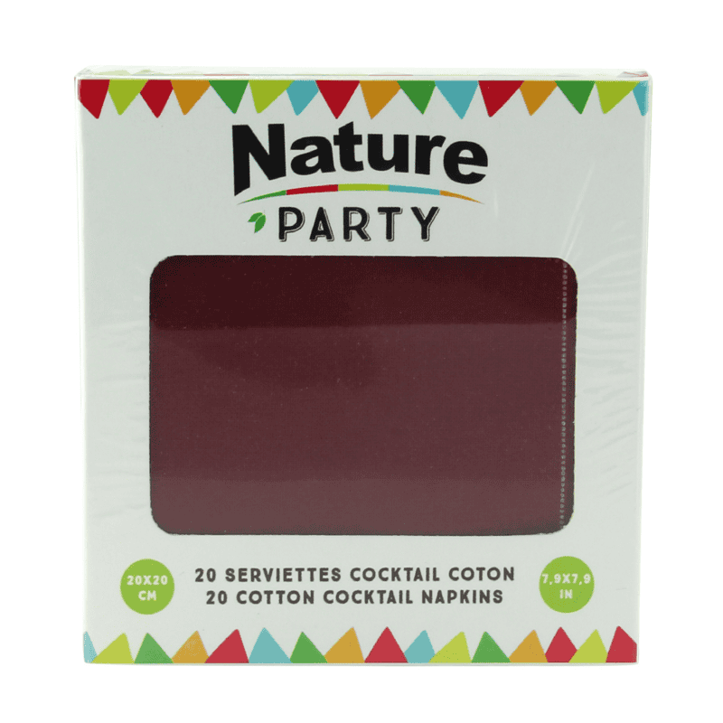 Serviette coton rouge pour cocktail 200x195mm