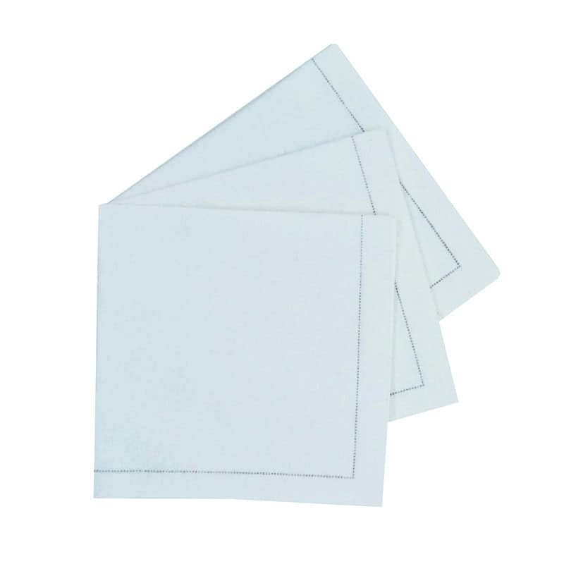 Serviette de table coton blanc  - 40 cm x 39,5 cm - 50 unités