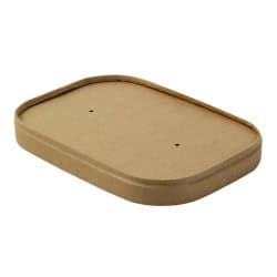 Couvercle rectangulaire en kraft lamine pp  - 17 cm x 12 cm x 2 cm - 25 unités