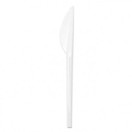 Couteau plastique blanc 16,5 cm petit prix