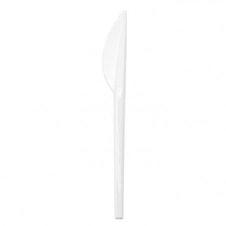 Couteau plastique blanc 16,5 cm petit prix Couteau plastique blanc 16,5 cm petit prix