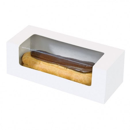 Boîte pour éclair avec fenêtre transparente pâtisserie