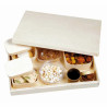 Plateau repas en bois complet "Saga": plateau et 4 contenants - 43 cm x 29 cm x 6,8 cm.  16 unités