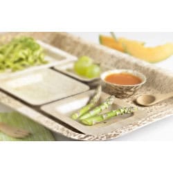 Assiette rectangulaire en feuille de bambou "Zebra" 20 x 14 x 1 cm x 10 unités