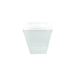 Couvercle Zeno transparent plat et carré en plastique PET 75x75mm H6mm - 200 Pcs