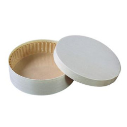 Boîte ronde bois FSC mix + papier ing - cuisson four  H40mm 350ml - 10 Pcs