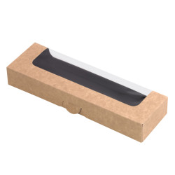 Boîte sushi avec fenêtre antibuée pour 14-16 pieces 240x72mm H35mm - 50 Pcs