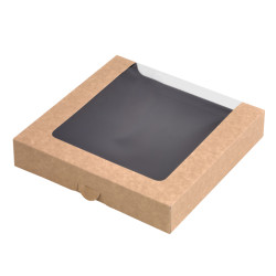 Boîte sushi avec fenêtre antibuée pour 30-38 pieces 220x220mm H40mm - 50 Pcs
