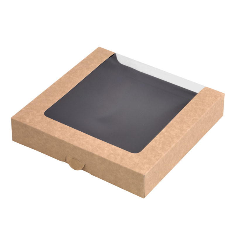 Boîte sushi avec fenêtre antibuée pour 30-38 pieces 220x220mm H40mm - 50 Pcs