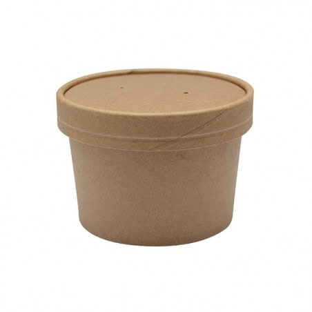 Kit Gobelet pot à soupe kraft 230 ml Kit Gobelet pot à soupe kraft 230 ml