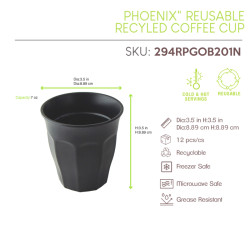 Black Phoenix gobelet à cafe noir ré-employable   H89mm 200ml - 24 Pcs