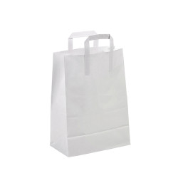 SAC BRUN Sac cabas en papier kraft blanc 26x17cm - 250 Pcs