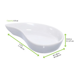 Mini plat en porcelaine blanche 7,8 x 4,8 x 1,5 cm - 4 unités