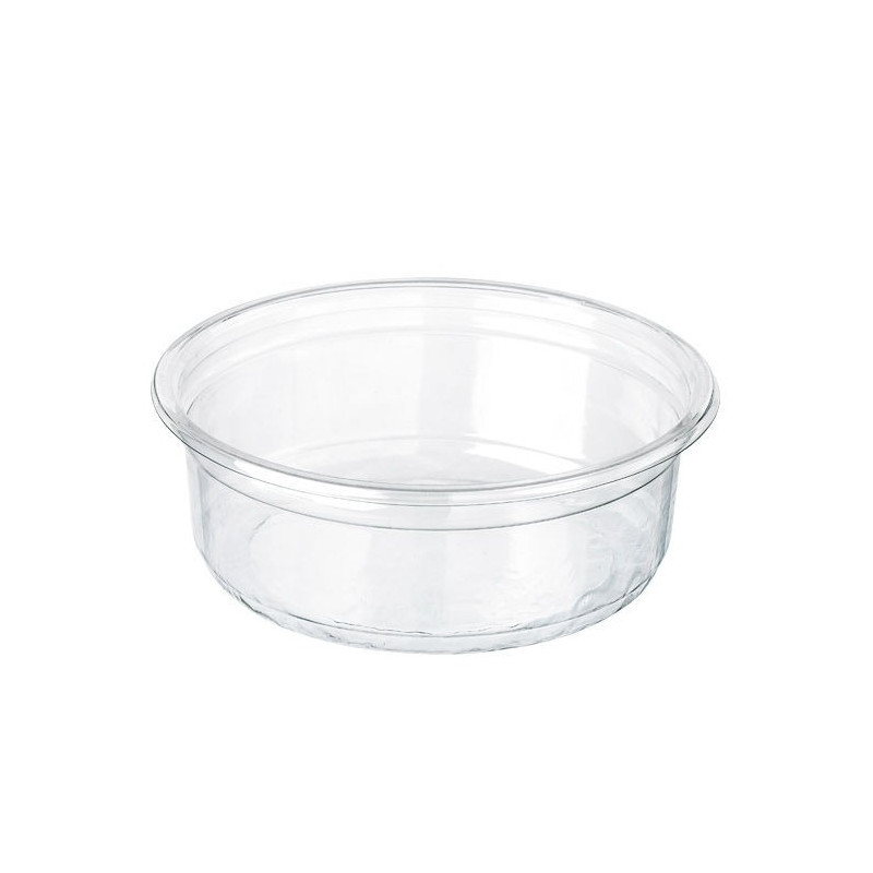 Pot Deli rond PET transparent avec couvercle rentrant 240 ml Diam: 11,7 cm 11,7 x 9,5 x 4,5 cm - 25 unités