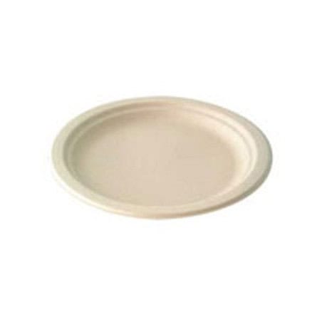 Assiette biodégradable ronde en bagasse 222 mm 