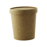 Pot carton brun chaud et froid avec couvercle carton 490 ml Diam: 9,7 cm 9,7 x 7,5 x 9,5 cm - 25 unitÃ©s