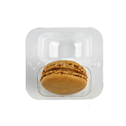 Insert plastique PET transparent 2 macarons avec fermeture clipsable 6,9 x 6,4 x 2,3 cm - 50 unitÃ©s