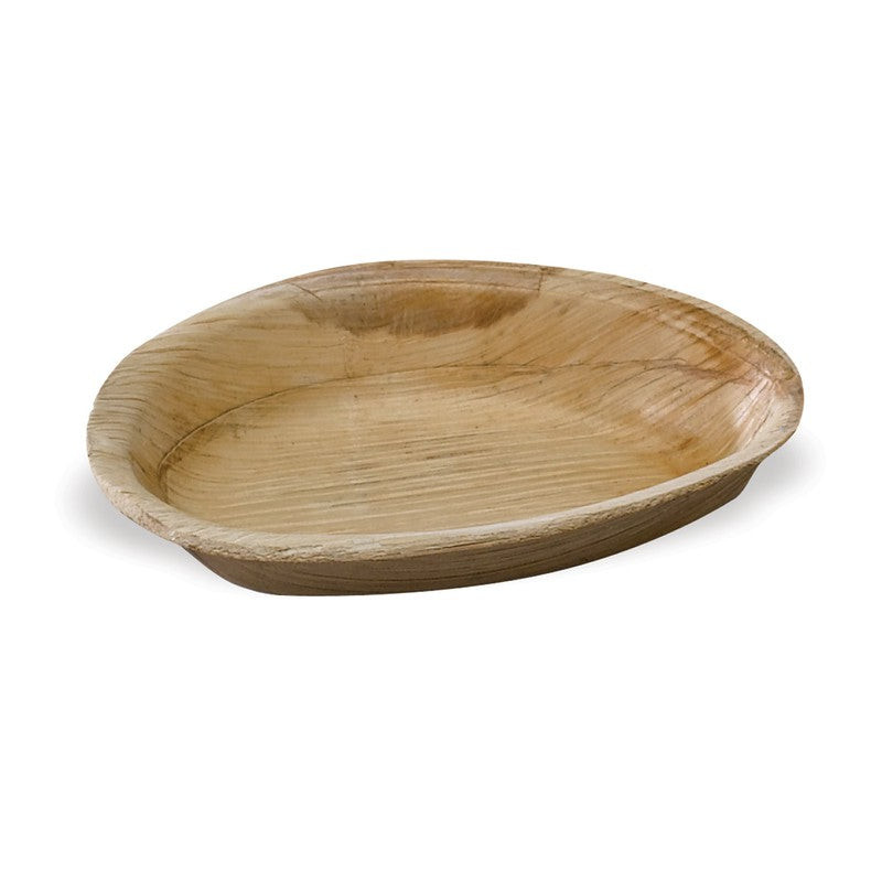 Assiette en palmier forme oeuf 270 ml 19 x 12 x 2,5 cm - 10 unitÃ©s