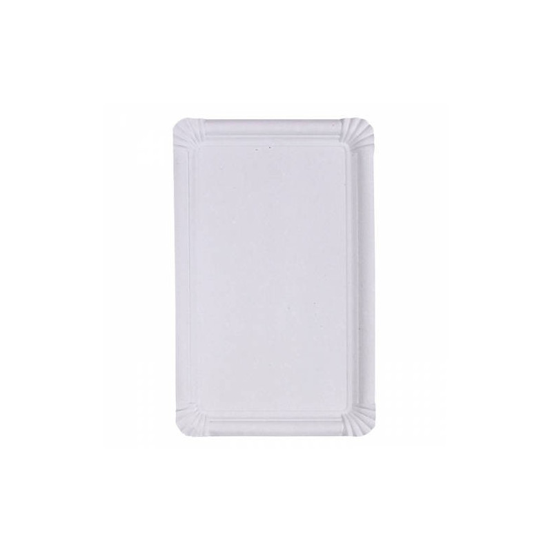 Assiette rectangulaire en carton recyclé blanc 33 x 19 cm - 250 unités