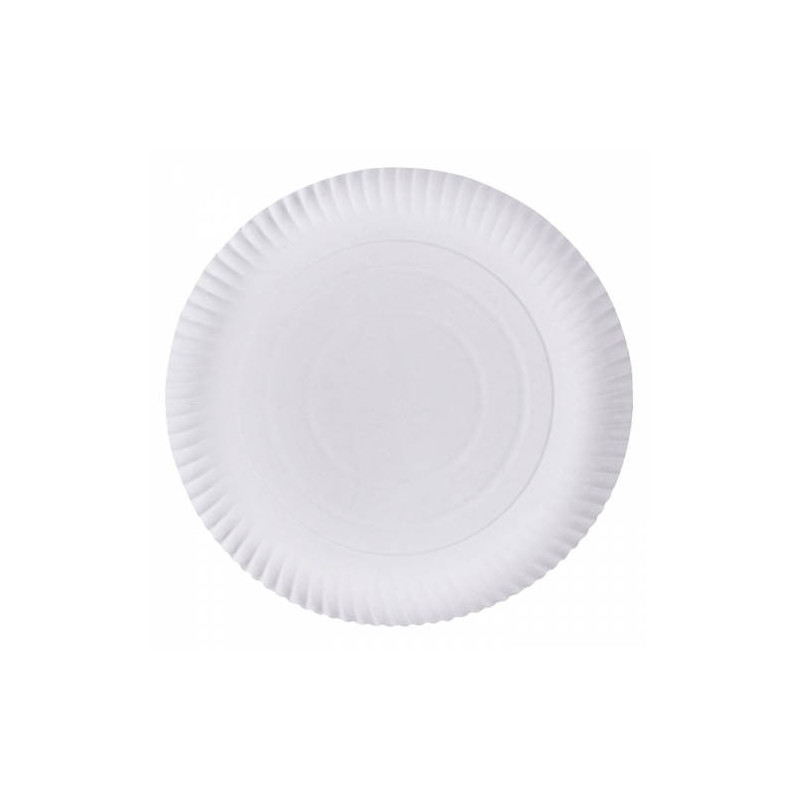 Assiette ronde en carton laminé blanc Diam: 29 cm 29 cm - 50 unités