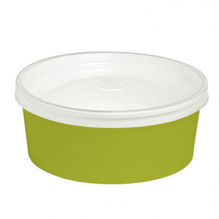 Pot à salade vert + couvercle 580 ml