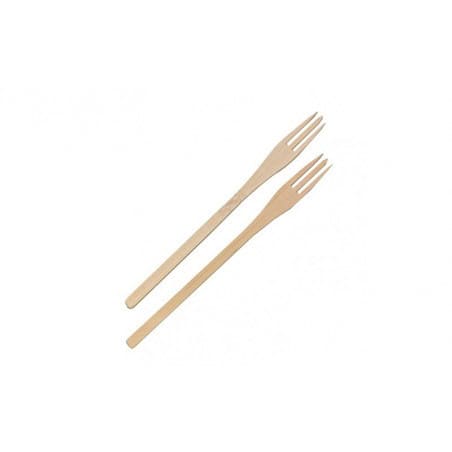 Trident en bambou 14 cm pour pique de degustation