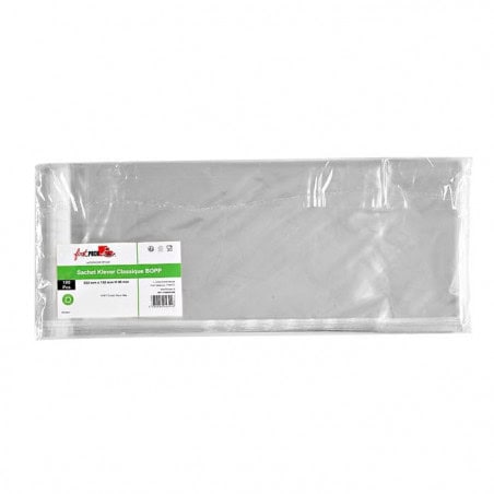 Sac en plastique avec autocollant pour fermeture 150x230x40 mm.