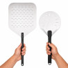2 Pelles pizza perforées en aluminium pelle à enfourner et pelle à retourner 355x406mm - 1 unités
