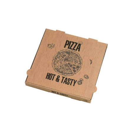 Boîte de Pizza Résistante avec Décor Hot and Tasty - 100 unités