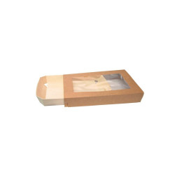 Etui carton brun avec fenêtre 24,8 x 15,5 x 3,9 cm - 50 unités