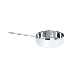 Mini poêle inox avec poignée 350 ml Diam: 12,5 cm 24,2 x 12,5 x 3,5 cm - 6 unités