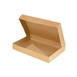 Boîte plateau lunch carton brun 42 x 29 x 6 cm - 100 unités