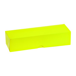 Boîte carton rectangulaire jaune 7 macarons 21,5 x 7 x 5 cm - 50 unités