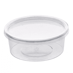 Boîte plastique ronde transparente 225 ml avec couvercle - Pots