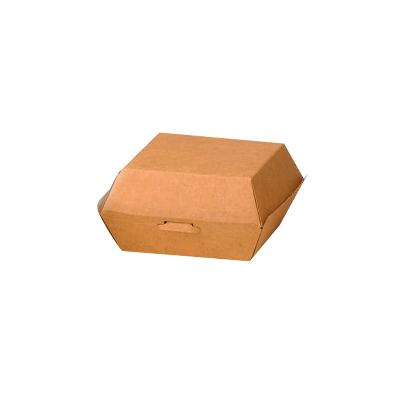 Boîte burger carton kraft brun 13 x 12 x 7 cm - 50 unités
