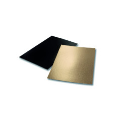 Plaque carton rectangulaire double face or/noir 9 x 3,5 cm - 200 unités
