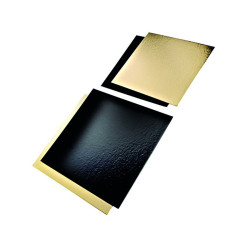 Plaque carton rectangulaire double face or/noir 40 x 60 cm - 25 unités