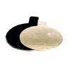 Rond avec languette carton double face or noir - 200 unités