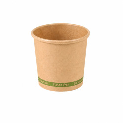 Gobelet Zen en carton kraft brun sans plastique, Waterbased 72ml Ø54mm - 50 unités