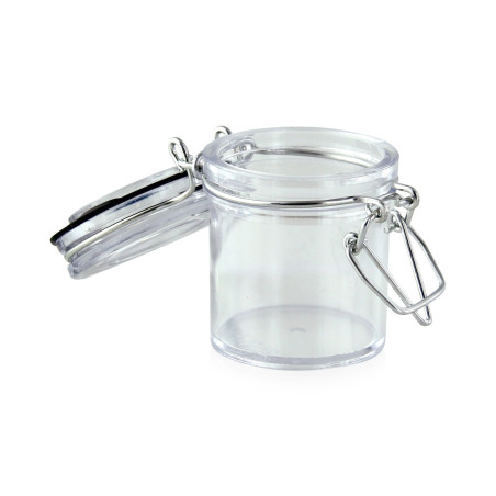 Bocal PS transparent rond 50 ml Diam: 4,8 cm 4,8 x 4,4 x 6 cm - 12 unités